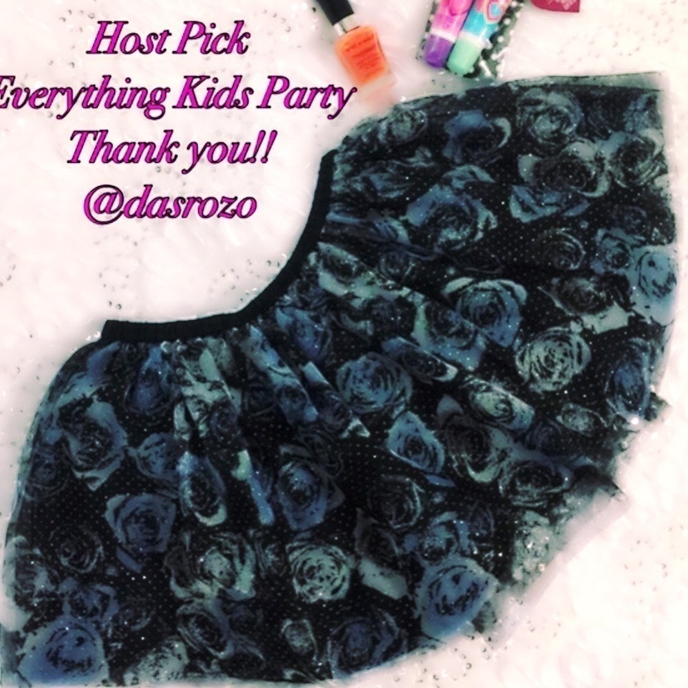 Epic Threads Black w/silver/blue tutu skirt
